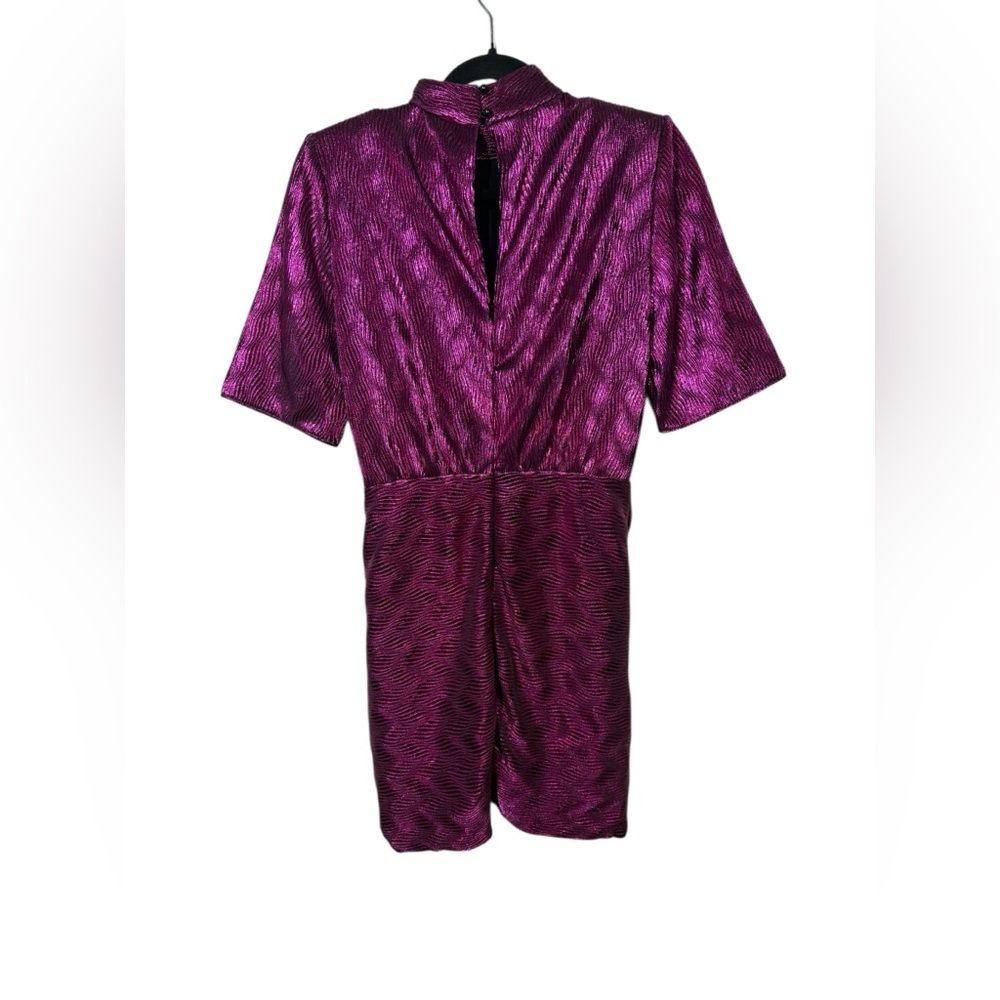 Saylor Axelle Dress In Metallic Magenta Size XS - Picture 6 of 10